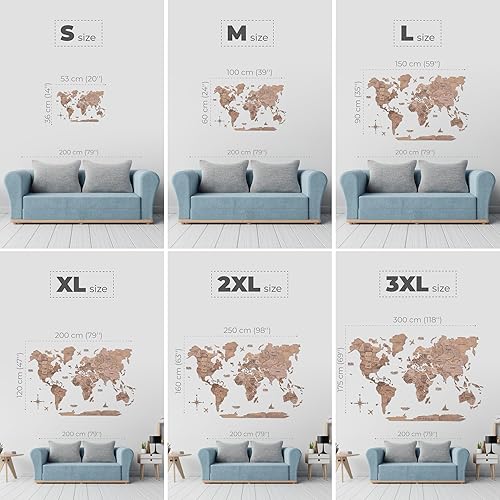 Miniatura 3 de ENJOY THE WOOD 3D Wood World Map Wall Art Large Wall Décor - World Travel Map - Any Occasion Gift Idea - Wall Art For Home &amp; Kitchen or Office