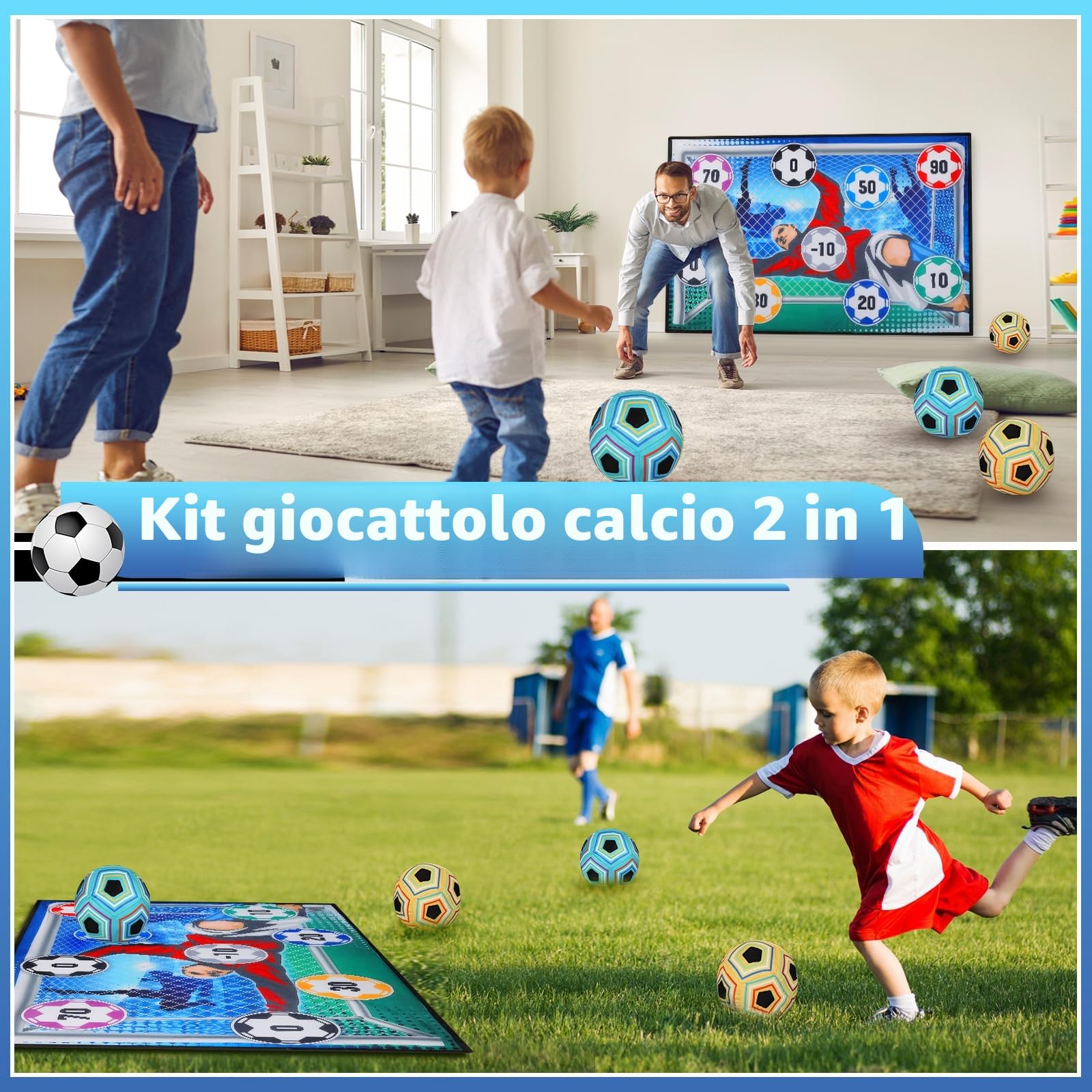VATOS Set da Gioco con Pallone da Calcio per Bambini, Porta da Calcio in Cortile per Interni ed Esterni con Palline, Regalo di Compleanno per Ragazzi e Ragazze di 3 4 5 6 7 8 Anni Giocattolo Sportivo