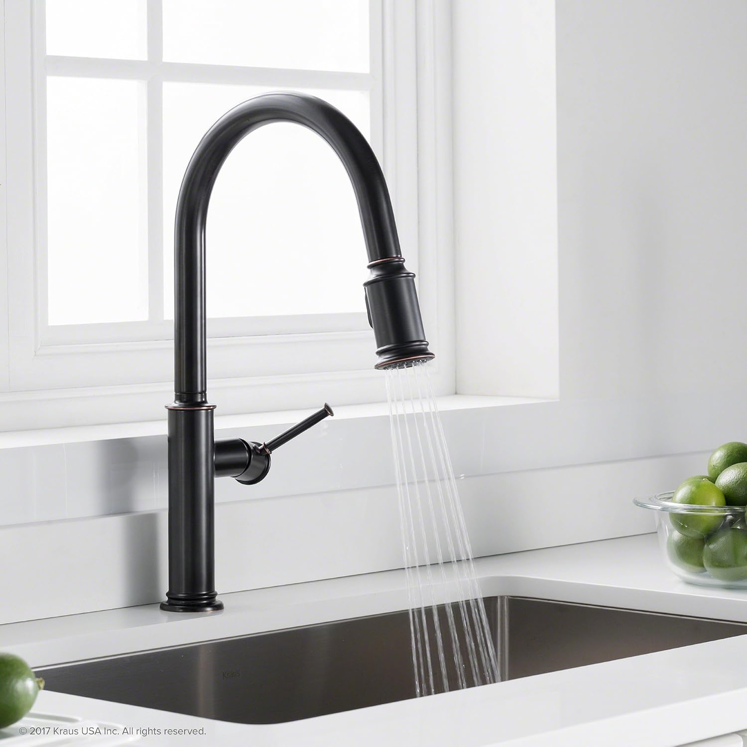 Oil Rubbed Bronze Pull-Down Kitchen Faucet with Soap Dispenser