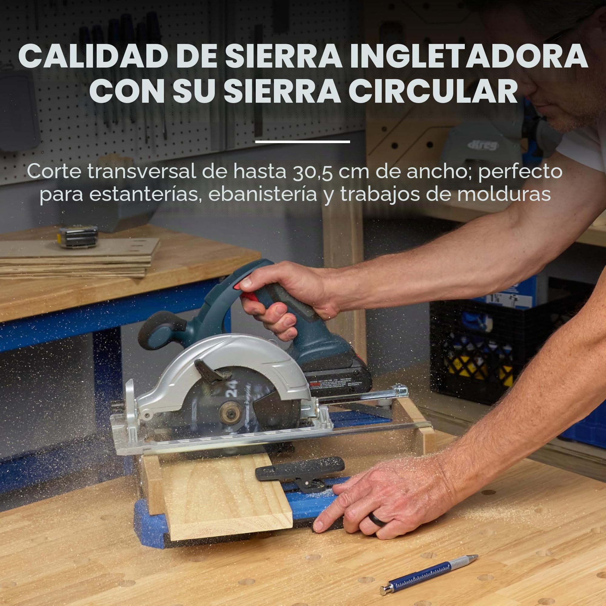 Kreg KMA4100 Estación de corte transversal - para resultados de sierra ingletadora - Guía de sierra circular variable - Estación de corte transversal portátil - Herramientas y accesorios de