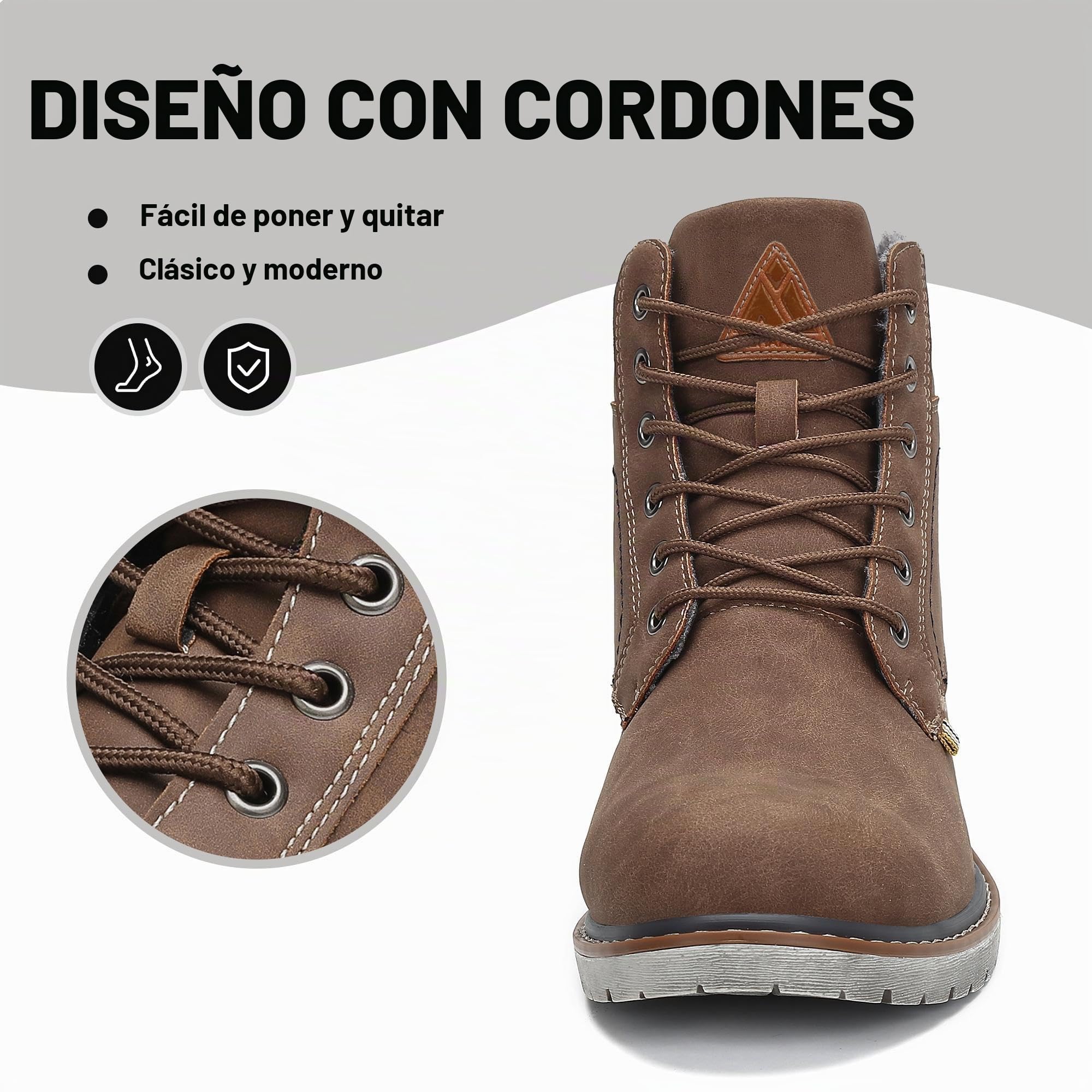 Mishansha Botas de Nieve Hombre Mujer Invierno Marrón Gr.44