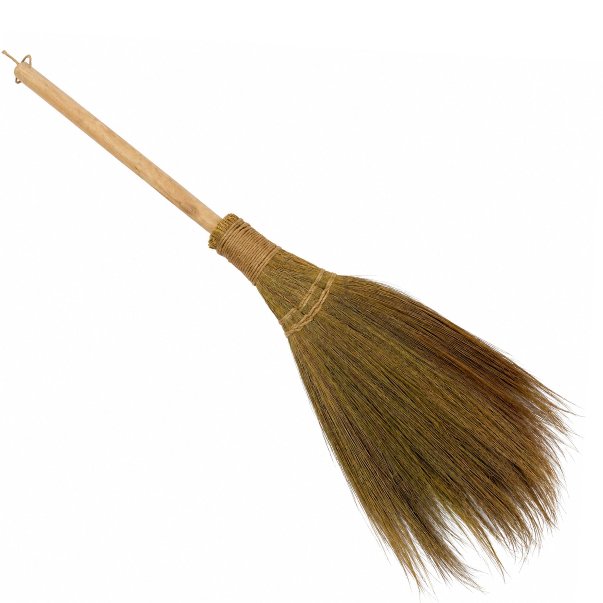 Vietnamese Natural Straw Soft Broom, Asian Natural Whisk Broom Sweeping Gras for Cleaning, Decorations Item Indoor Outdoor with 39.36 inch Length