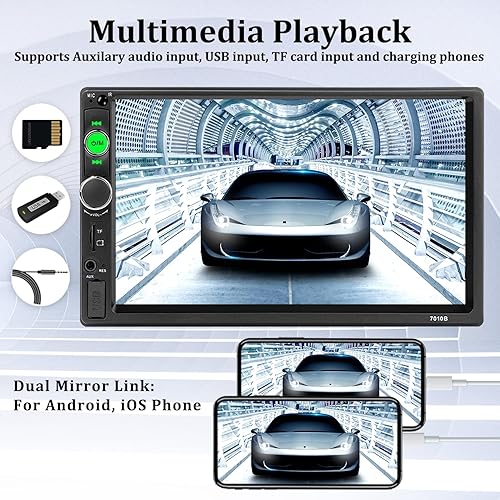 Miniatura 5 de Radio estéreo de coche doble DIN Bluetooth para automóvil 7 pulgadas reproductor MP5 para automóvil pantalla táctil HD radio FM receptor de audio