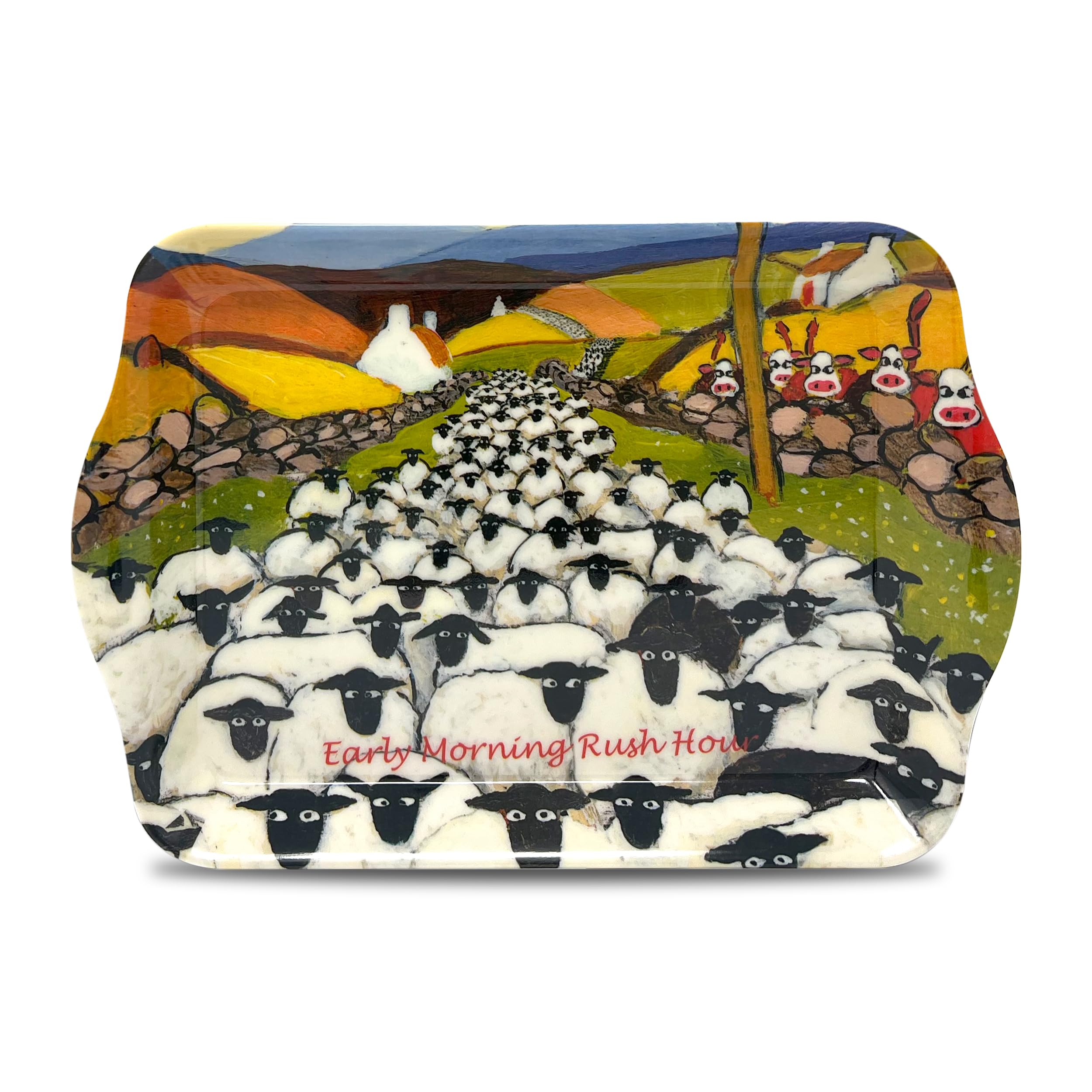 Thomas Joseph Multicolor Small Scatter Tray By - Early Morning Rush Hour - Funny Sheep Gift