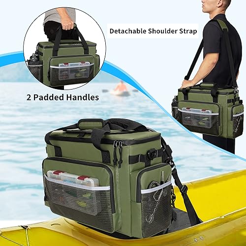 Miniatura 4 de Enfriador de kayak grande, enfriador de kayak impermeable detrás del asiento, bolsa enfriadora para asiento estilo silla de césped, asiento de