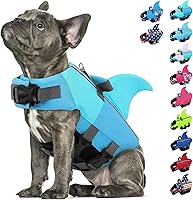 Vista 12 de SUNFURA Chaleco salvavidas para perros de tiburón, chaleco salvavidas ajustable con alta flotabilidad, salvavidas de seguridad con asa de rescate