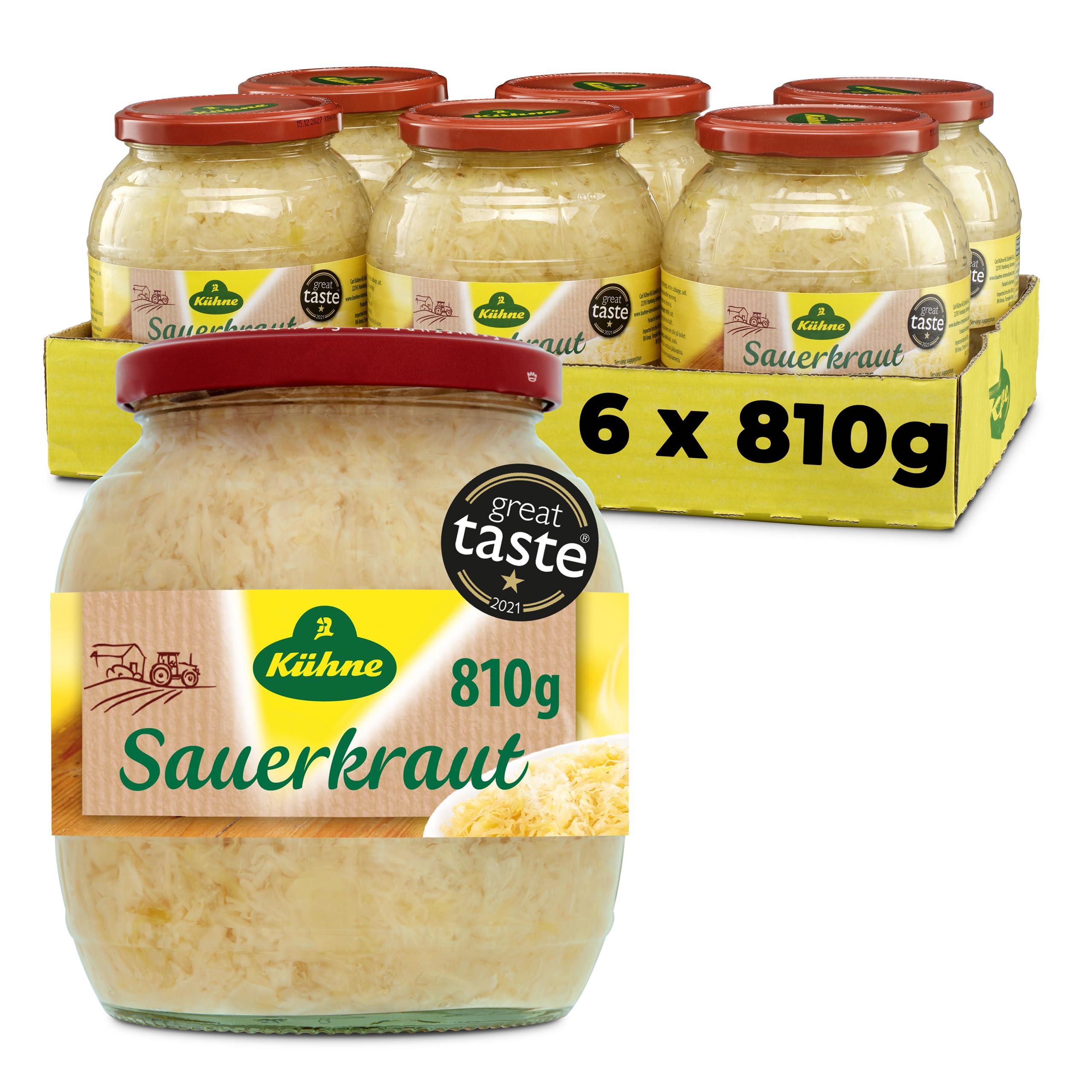 Kuhne Sauerkraut 810 g (Pack of 6)