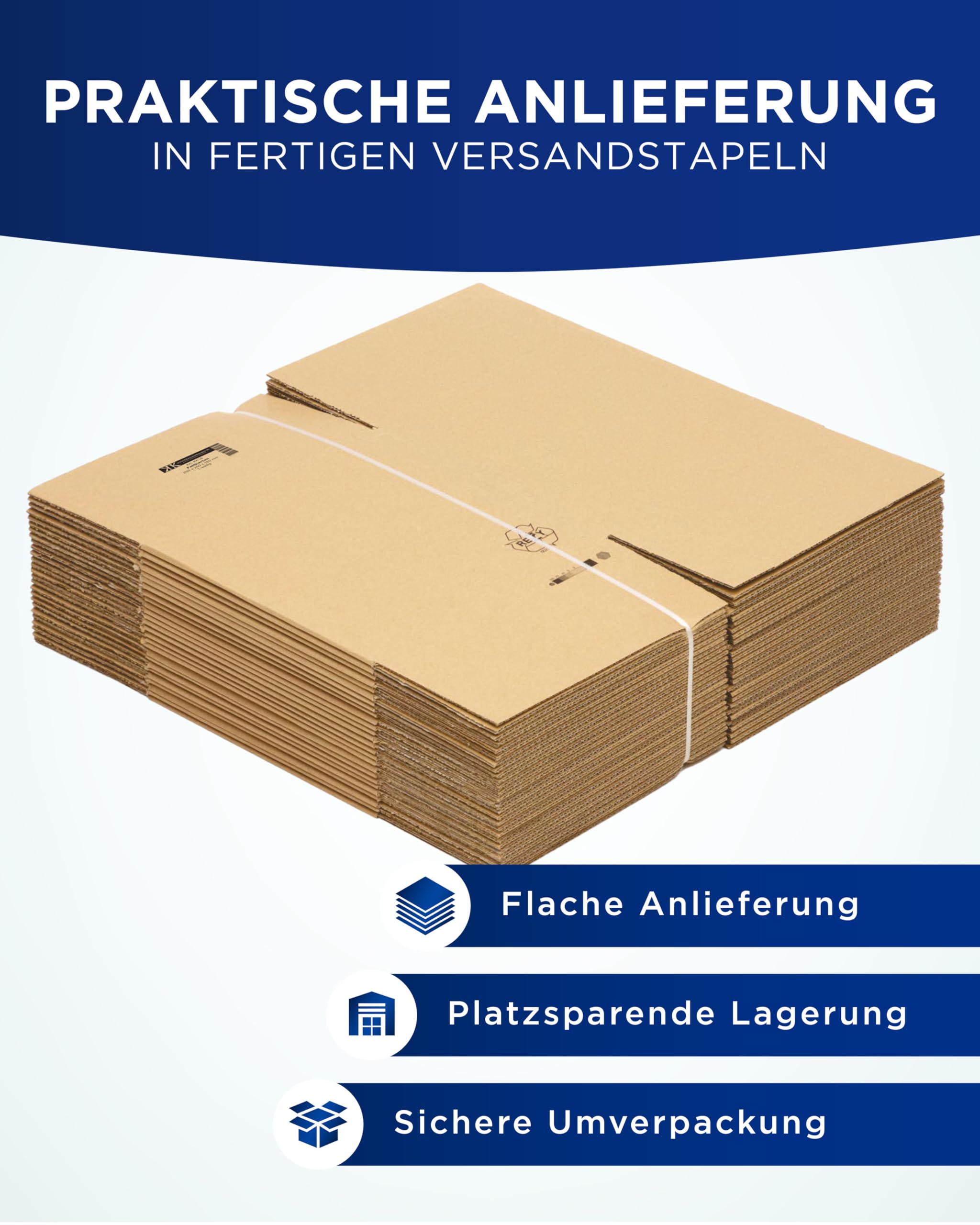 KK Verpackungen Versandkartons 250 x 250 x 250 mm Braun 1-wellig (Außenmaß 256 x 256 x 262 mm) | 75 Stück, Faltkartons Kartons geeignet für Versand als DHL Paket DPD Hermes GLS Paketklasse S (KK16)