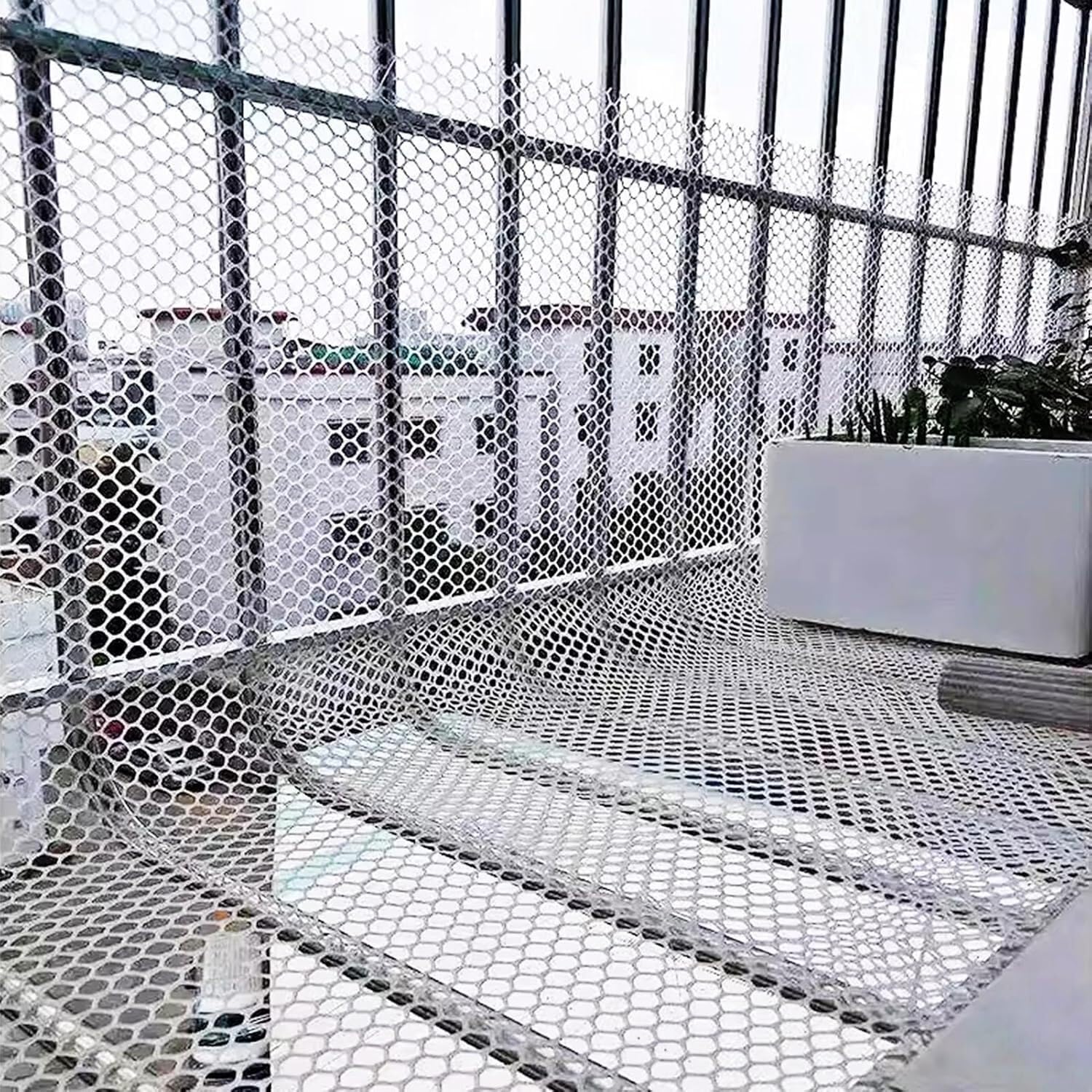 Clôture de jardin plastique blanc 1.2x5m grillage alvéolé extra longue