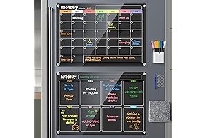 Acrylic Magnetic Dry Erase Board for Fridge - 17" X 12" Monthly...
