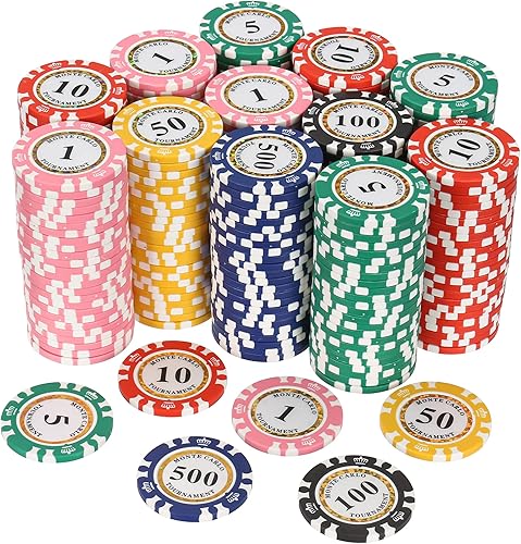 LUOBAO Fichas de póquer numeradas prémium para juego de mesa de cartas, para Texas Hold'em, Blackjack, Club de cartas o juegos de póquer nocturno
