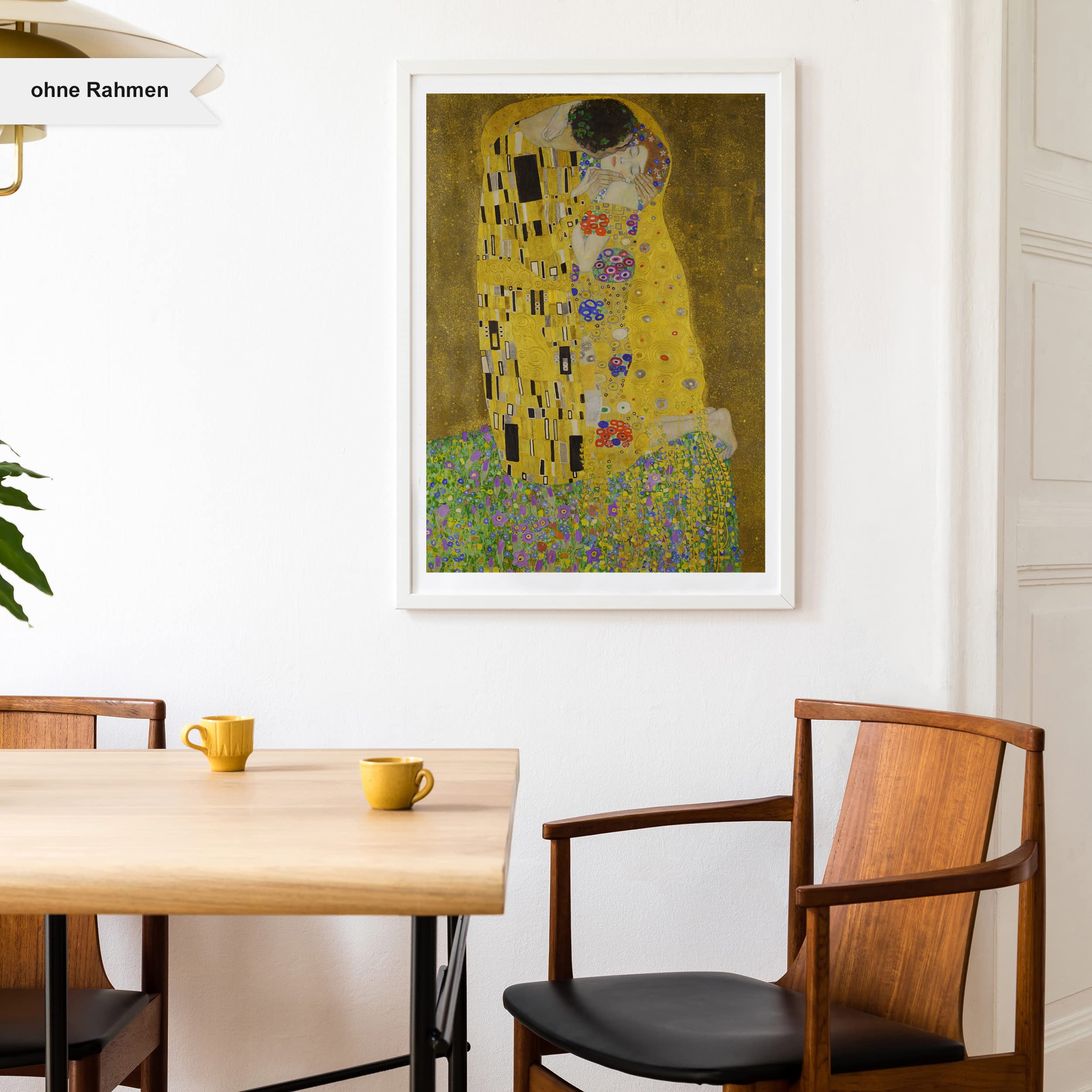 Printistico Poster Gustav Klimt - Der Kuss (1907-1908) Kunstdruck ohne Rahmen, Wandbild - A4, A3, A2, A1, A0, XXL - Wohnzimmer, Schlafzimmer, Küche, Deko