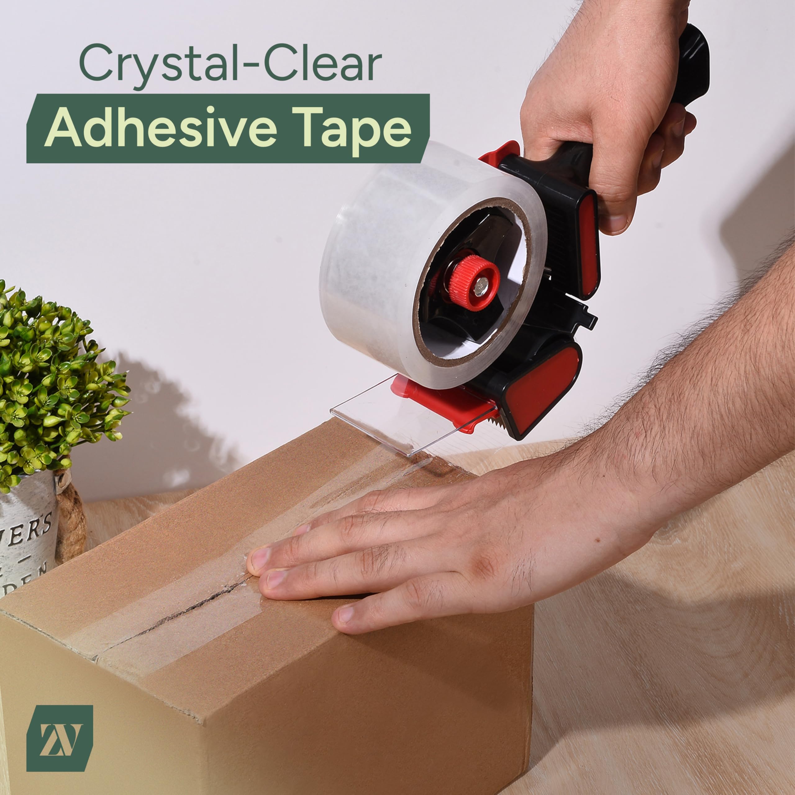 Zuvo Heavy Duty Tape Gun and Dispenser with 6 Clear Packaging Tapes Clear Packaging Tape 44mm X 66m — view 7