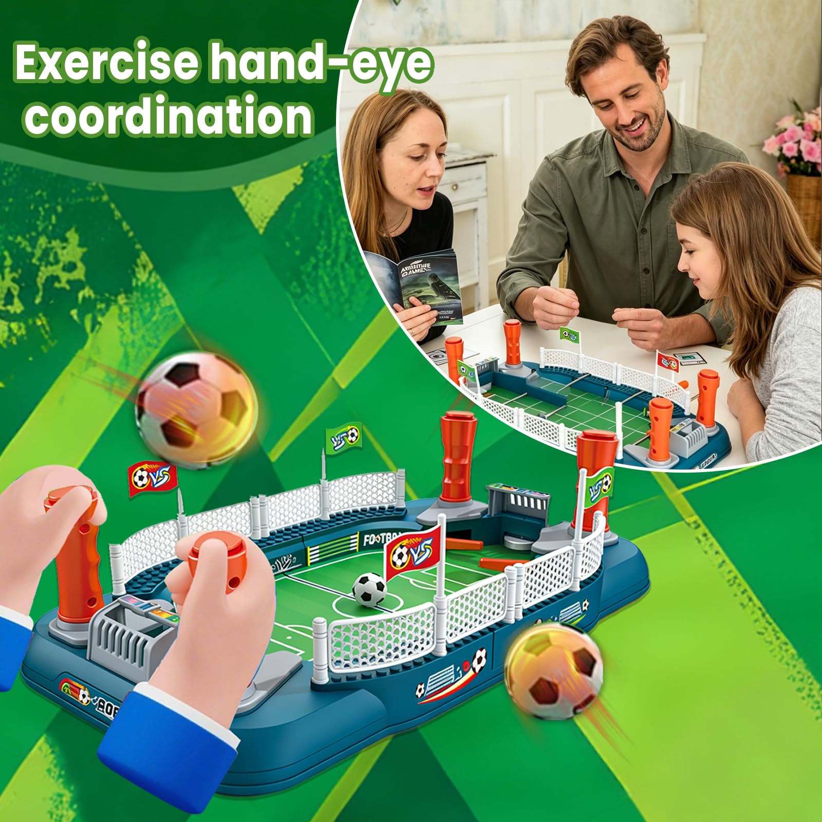 Jeu de Société Football de Table, Interactif Babyfoot Enfant, Goût Jouet de Table de Football, Cela Contribue à Améliorer la Coordination œil Main, pour Les Enfants et Les Adultes