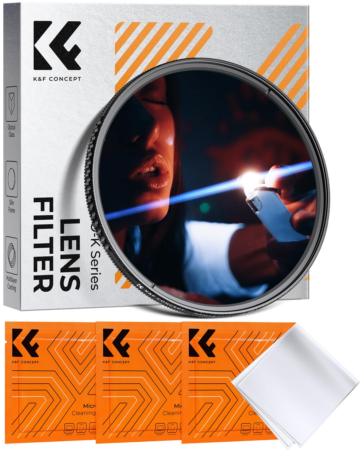 K&F CONCEPT Blue Streak Anamorpher Effekt Filter 52mm Blaue Streifenfilter Anamorphic Light Flare Effect Filter (Nano-Klear)