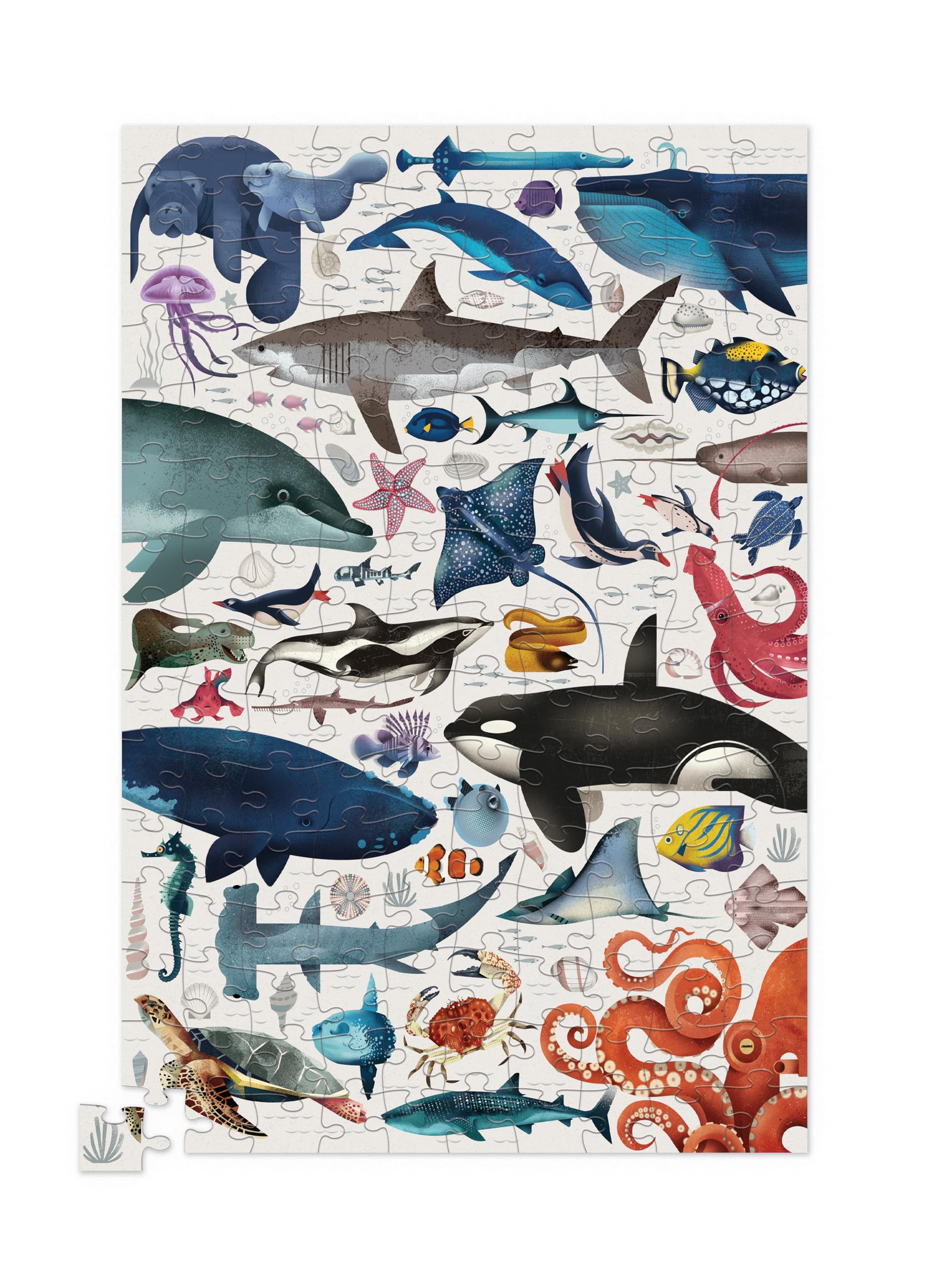 Crocodile Creek Ocean Animals Puzzle - 150 Pieces in Tin (3843102), Ages 6+, Multicoloured, único - Image 3