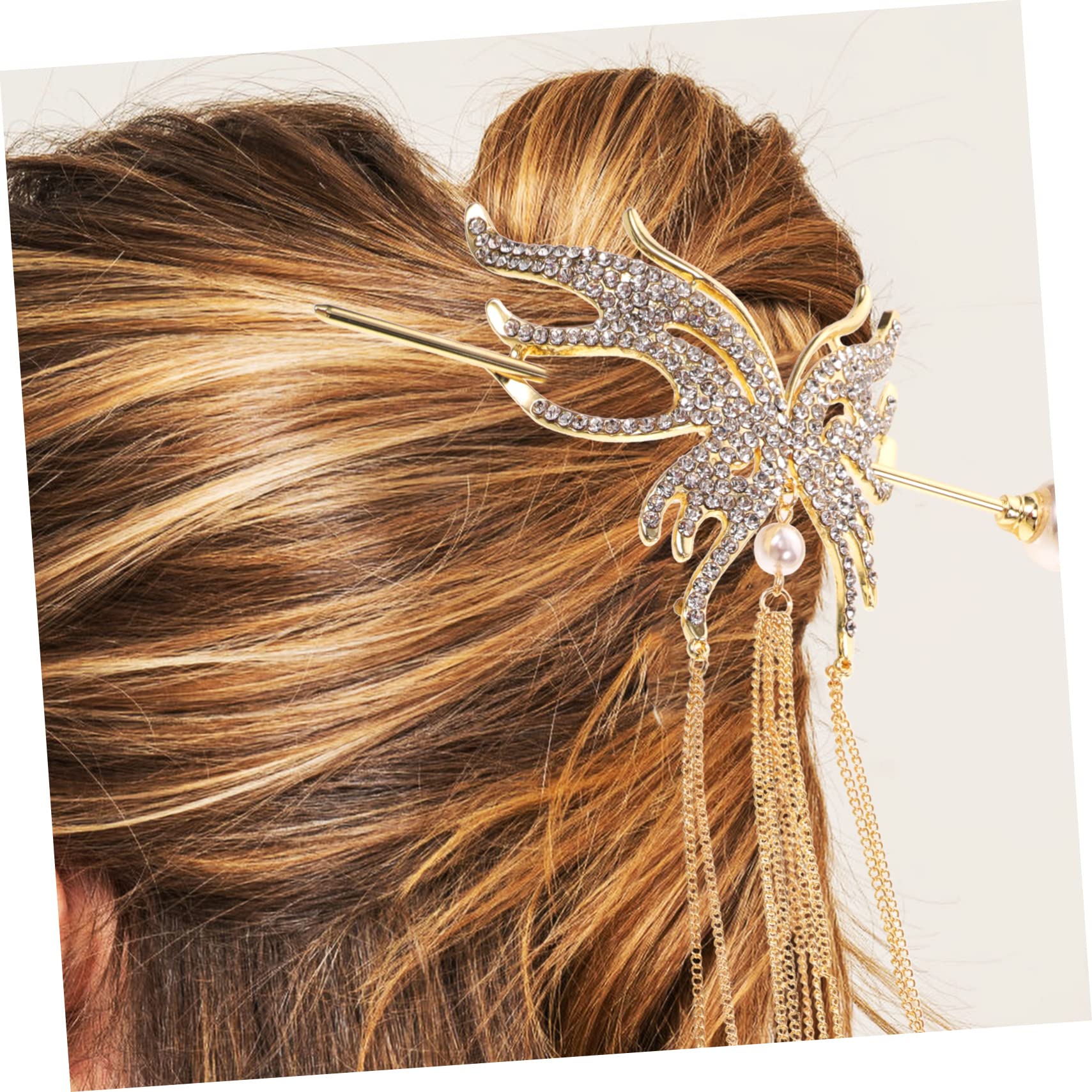 minkissy 5pezzi Fermaglio Per Forma Di Farfalla Con Perle Accessorio Vintage Per Chignon Elegante e Resistente Per Donne Per Acconciature Quotidiane