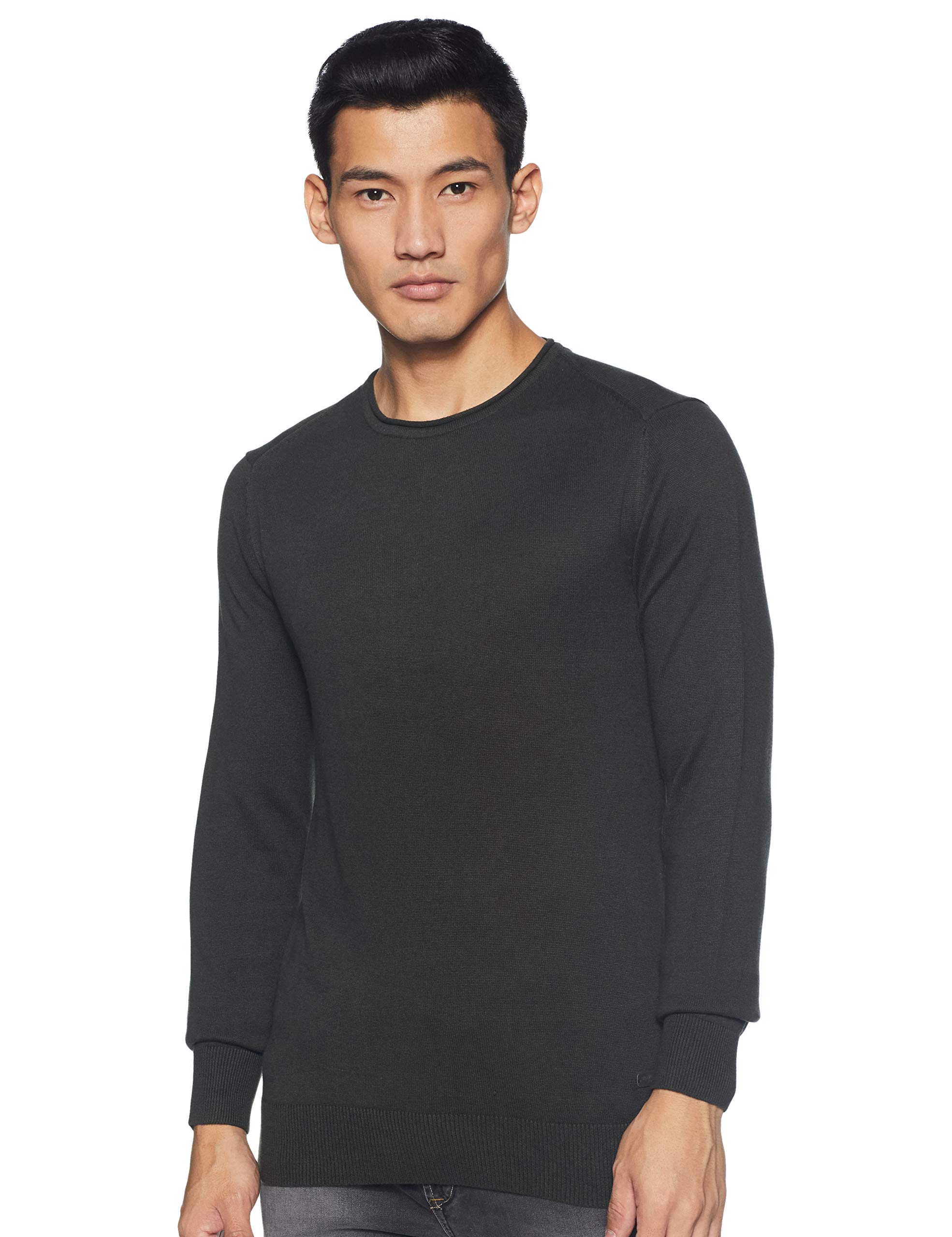 BRAVESOUL Men's Cotton Sweater (MK-230RADIUM_Khaki/Dk Navy_M)-image-12