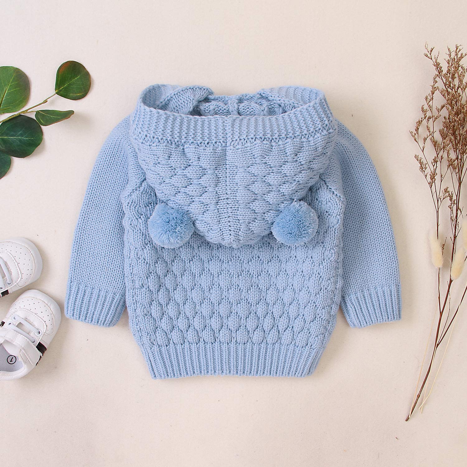 Verve Jelly Toddler Infant Girls Boys Cute Bear Ear Knit Maglione con cappuccio Cartoon Cardigan Coat Jacket Outwear