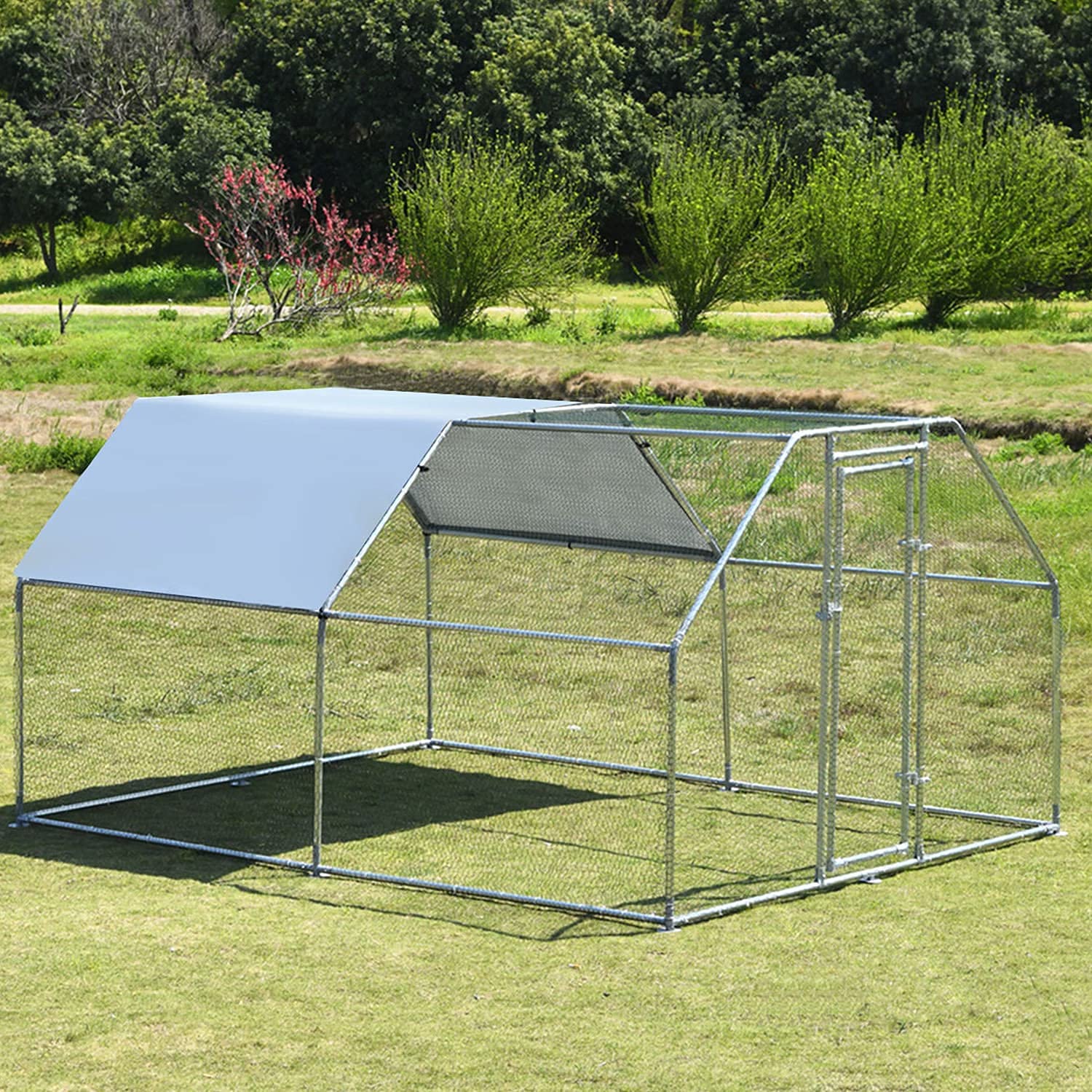 Large Metal Chicken Coop Run Duck House Outdoor Walkin Poultry Cage