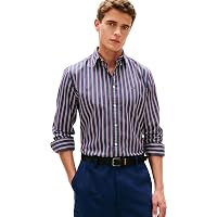Tommy Hilfiger Uomo Camicia Flex Poplin Bold Stripe in Cotone