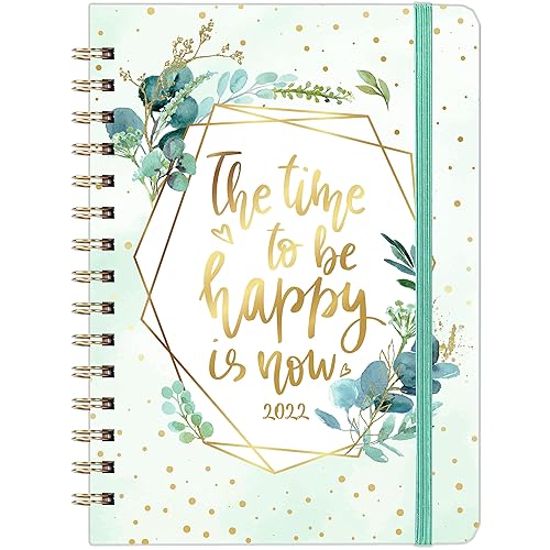 2022 Diary - A5 Week to View Diary from Jan 2022 - Dec 2022, 21.5 x 15.5 cm, Inner Pocket, Elastic Closure, Strong Twin-Wire Binding, Monthly Tabs