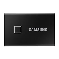 Samsung T7 Touch 1TB Up to 1,050MB/s USB 3.2 Gen 2 (10Gbps, Type-C) External Solid State Drive (Portable SSD) Black (MU-PC1T0K)
