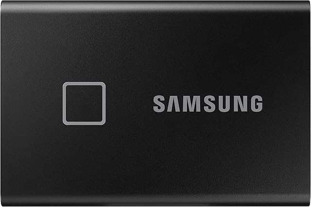 Samsung T7 Touch Portable SSD - 1 TB - USB 3.2 Gen.2 External SSD Metallic Black (MU-PC1T0K/WW)