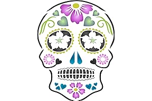Day of the Dead Sugar Skull Face Painting Stencil