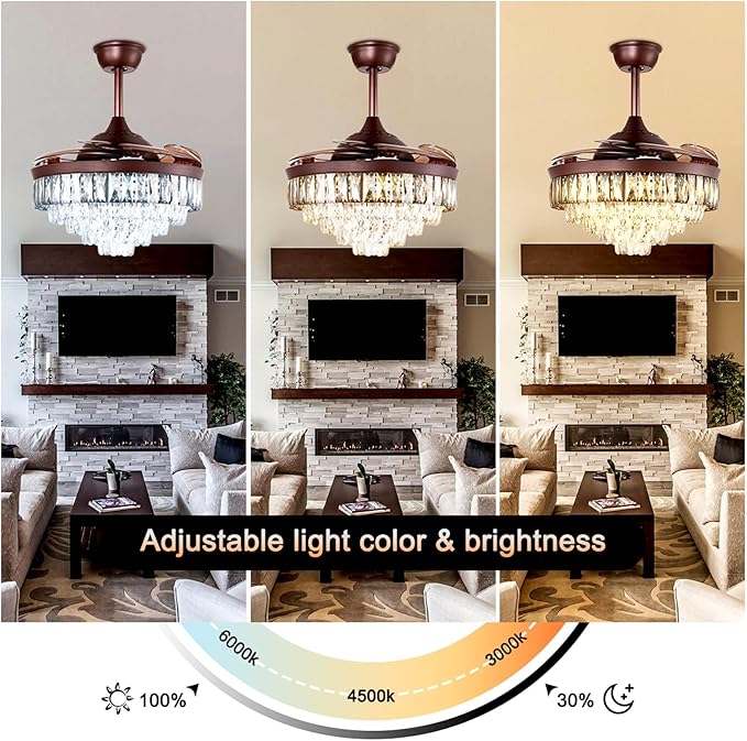 Ventilador de Techo 42 Pulgadas con Luz y Control Remoto, Mo miniatura 2