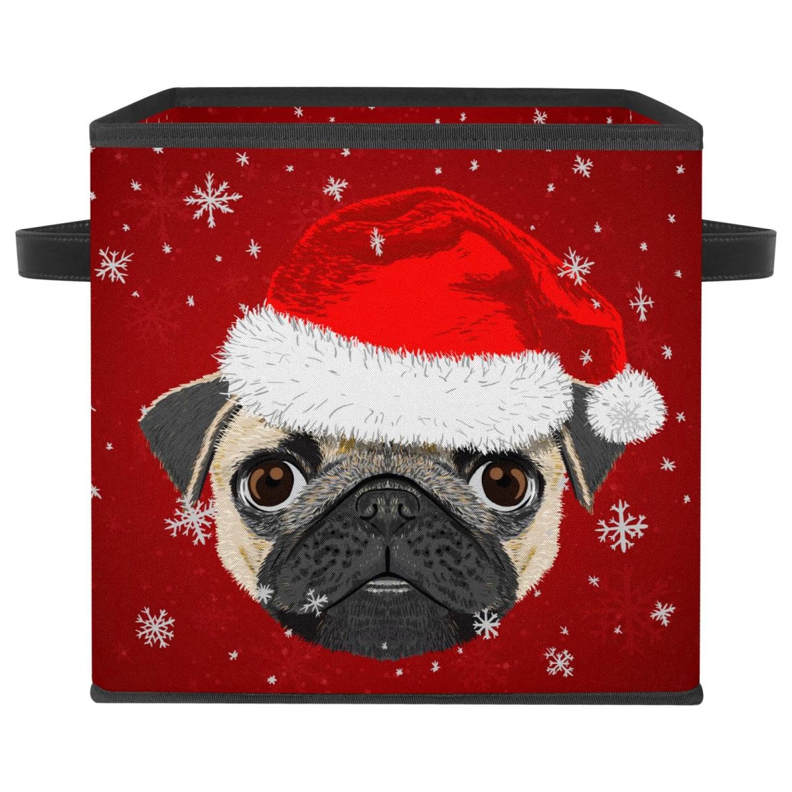 Boîte de rangement cube en tissu motif de Noël pour chambre et placard
