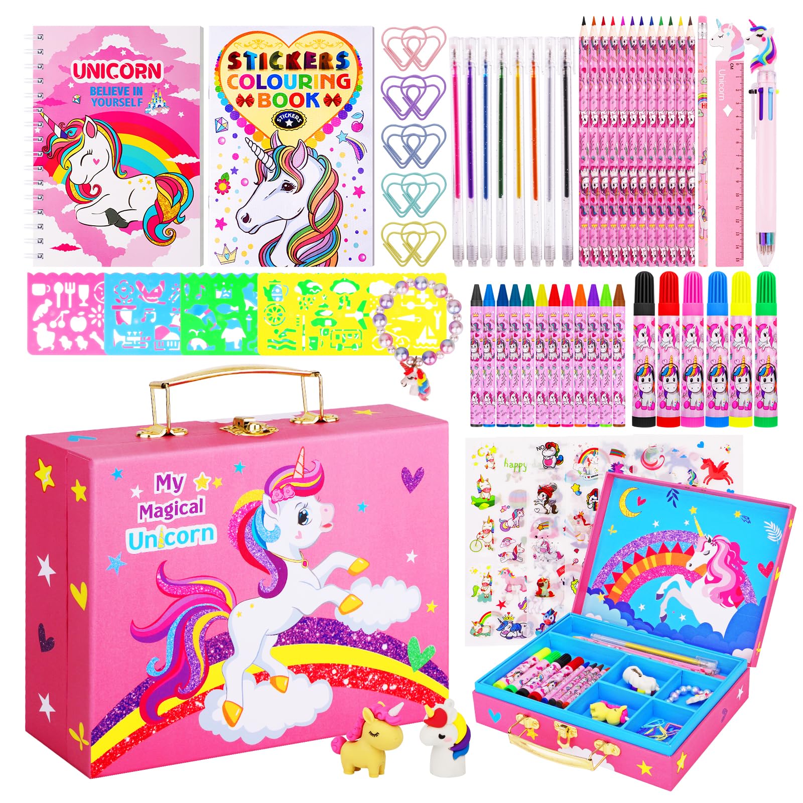 Art Supplies for Kids,66PCS Drawing Kits with Unicorn