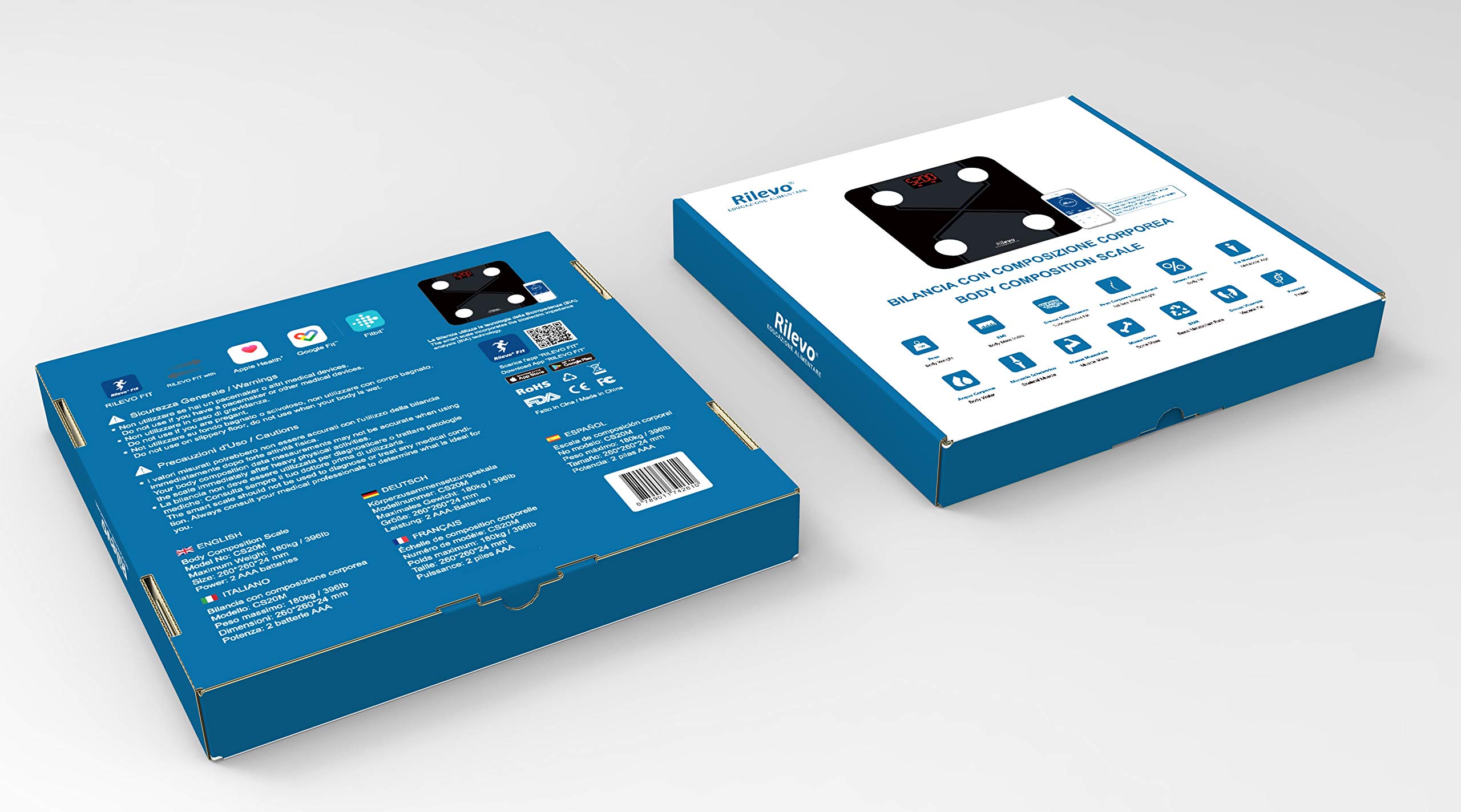 Bilancia Pesapersone Digitale Intelligente Rilevo Fit, Cardio E Impedenziometro, Connessione Bluetooth E WiFi, App Con 15 Funzioni - 3