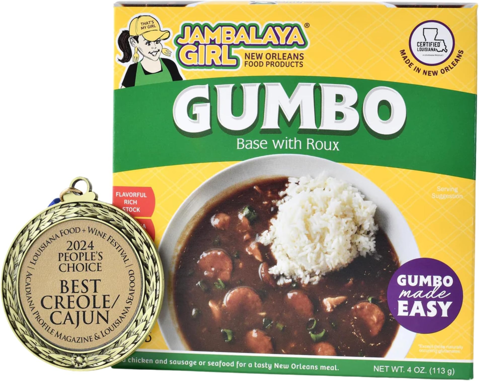 Jambalaya Girl Gumbo Base with Roux, 4oz (1 Pack)…