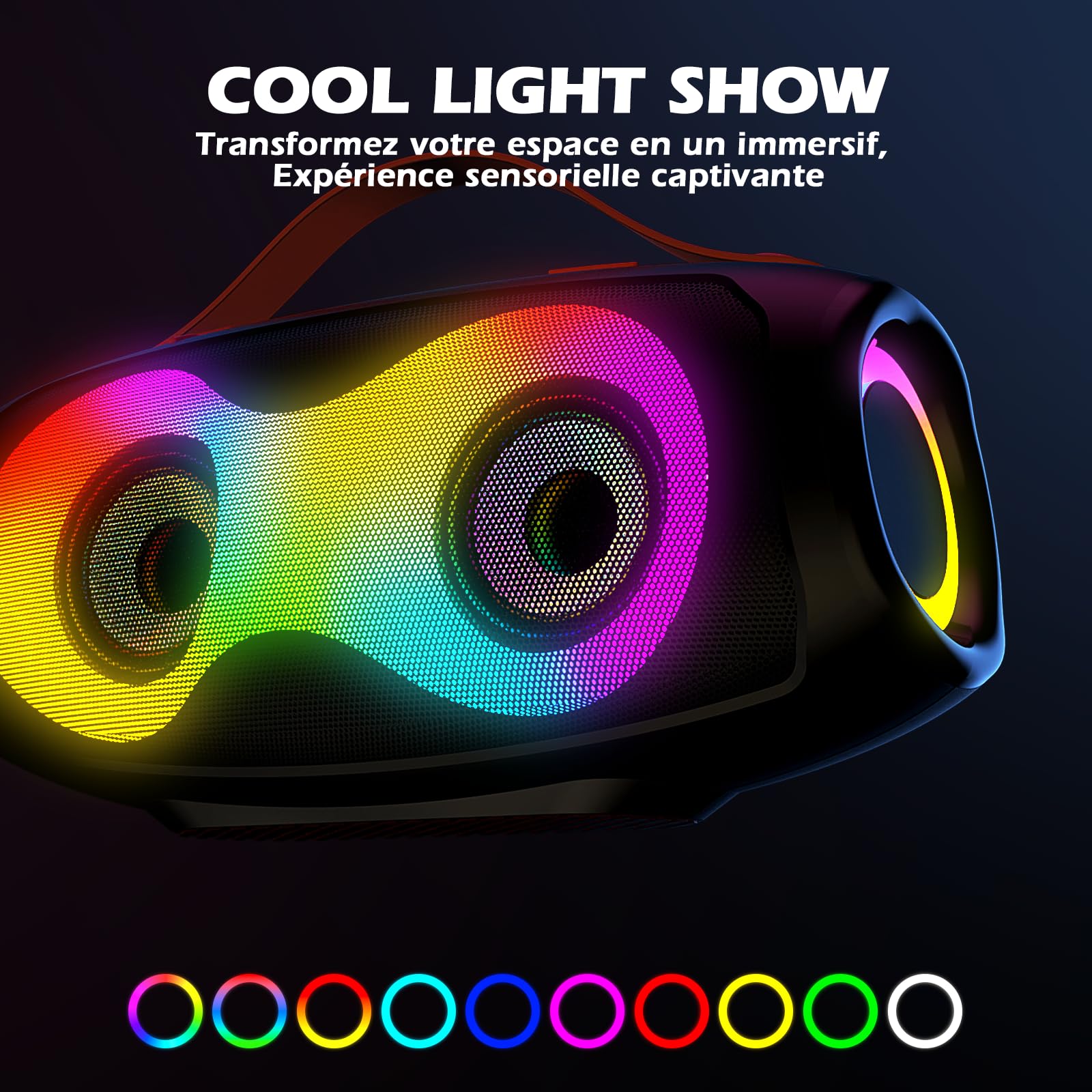 Enceinte Bluetooth Portable LED pour Extérieur