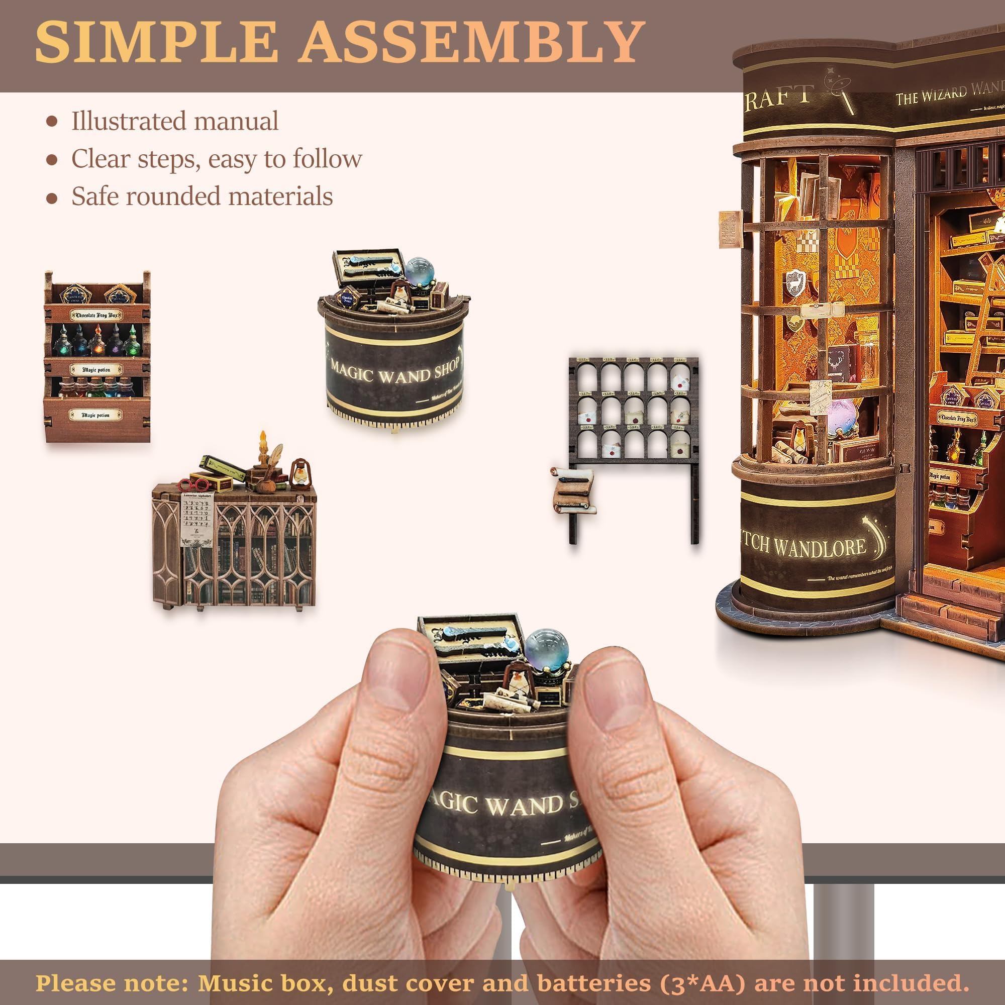 Kit Book Nook DIY per Adulti: LUMYCE Casa in Miniatura con Luci LED da Montare, Modellismo 3D Creativo per Decorare Librerie - Regalo Originale per Appassionati di Fai da Te