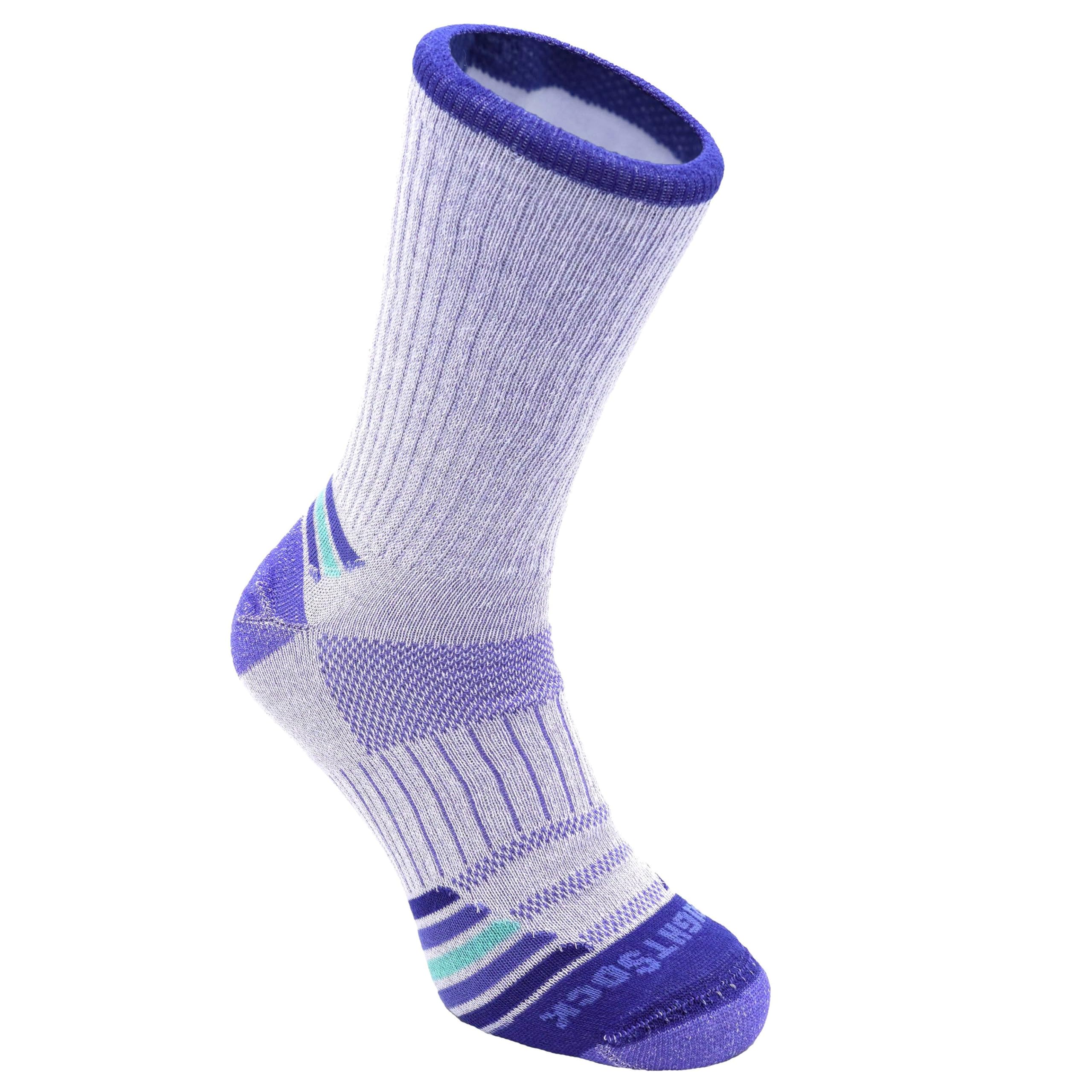 Wrightsock Escape Crew Chaussettes de randonnée pour homme et femme – Chaussettes rembourrées, respectueuses de l'environnement, anti-ampoules – Fabriquées aux États-Unis, Bleu serenity, Large