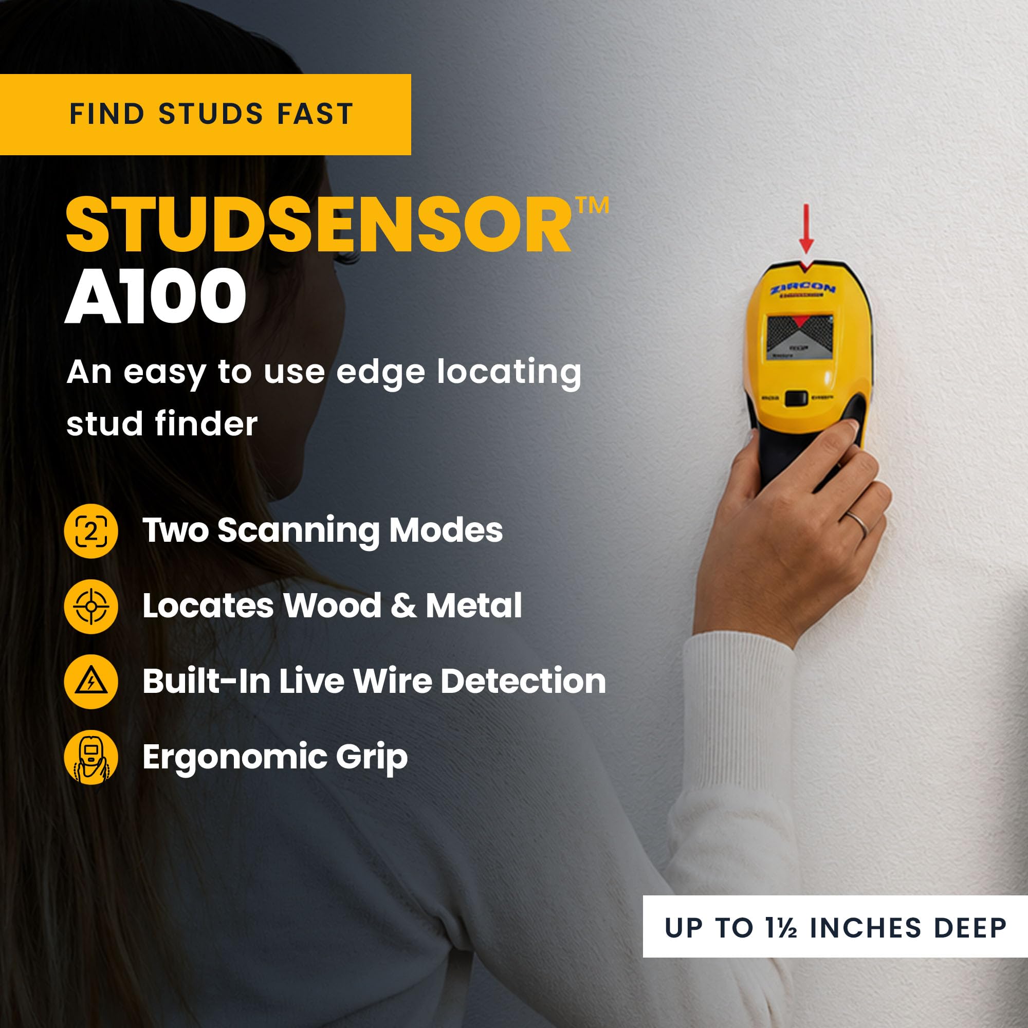 Zircon StudSensor A100 - Find Studs & Live Wire -2
