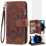 Asuwish Etui na telefon do iPhone 14 Pro Max 6,7 cala etui portfelowe z osłoną ekranu i etui na karty z klapką w kwiaty akcesoria komórkowe iPhone14promax 5G i Phone14Max Plus iPhone14 ProMax dla