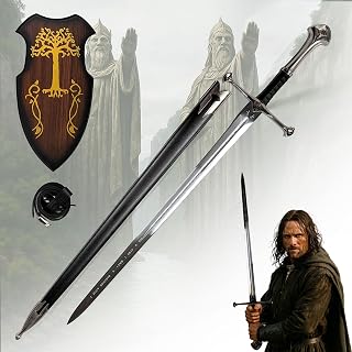 Der Herr der Ringe - LOTR Schwert, Filmschwert, echt, aus Stahl, Der Hobbit, Zauberer Merch, Aragorn Sword, Deko für Sammler und als Geschenk