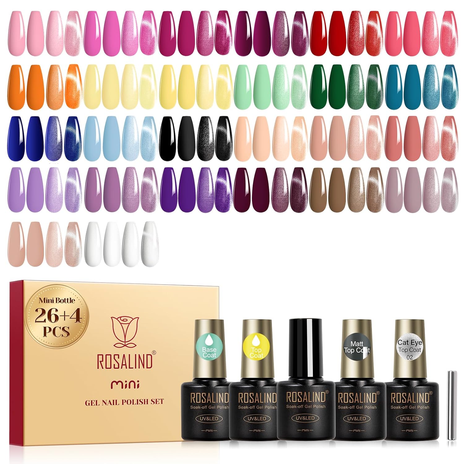 OSALIND 30pcs Gel Polish Set with Base Top Coat and Magnet,Garden Series