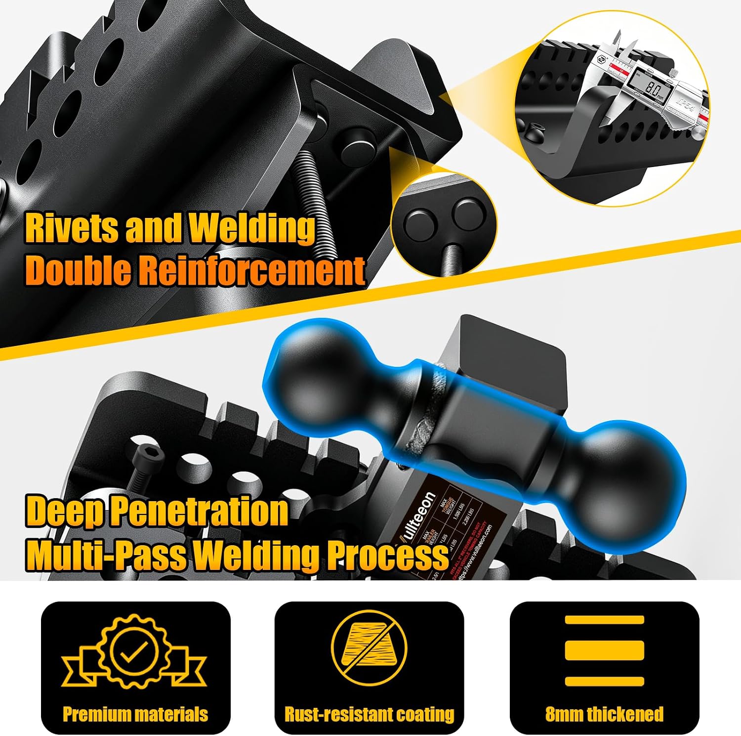 Adjustable Trailer Hitch (for 2 Inch Receiver), 6in Drop Hitch