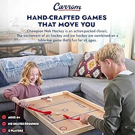 Carrom Champion Nok Hockey Game (Standard Size) - Wooden Board Games for Adults & Children - Indoor and Outdoor Games for Family - Sports Board Games