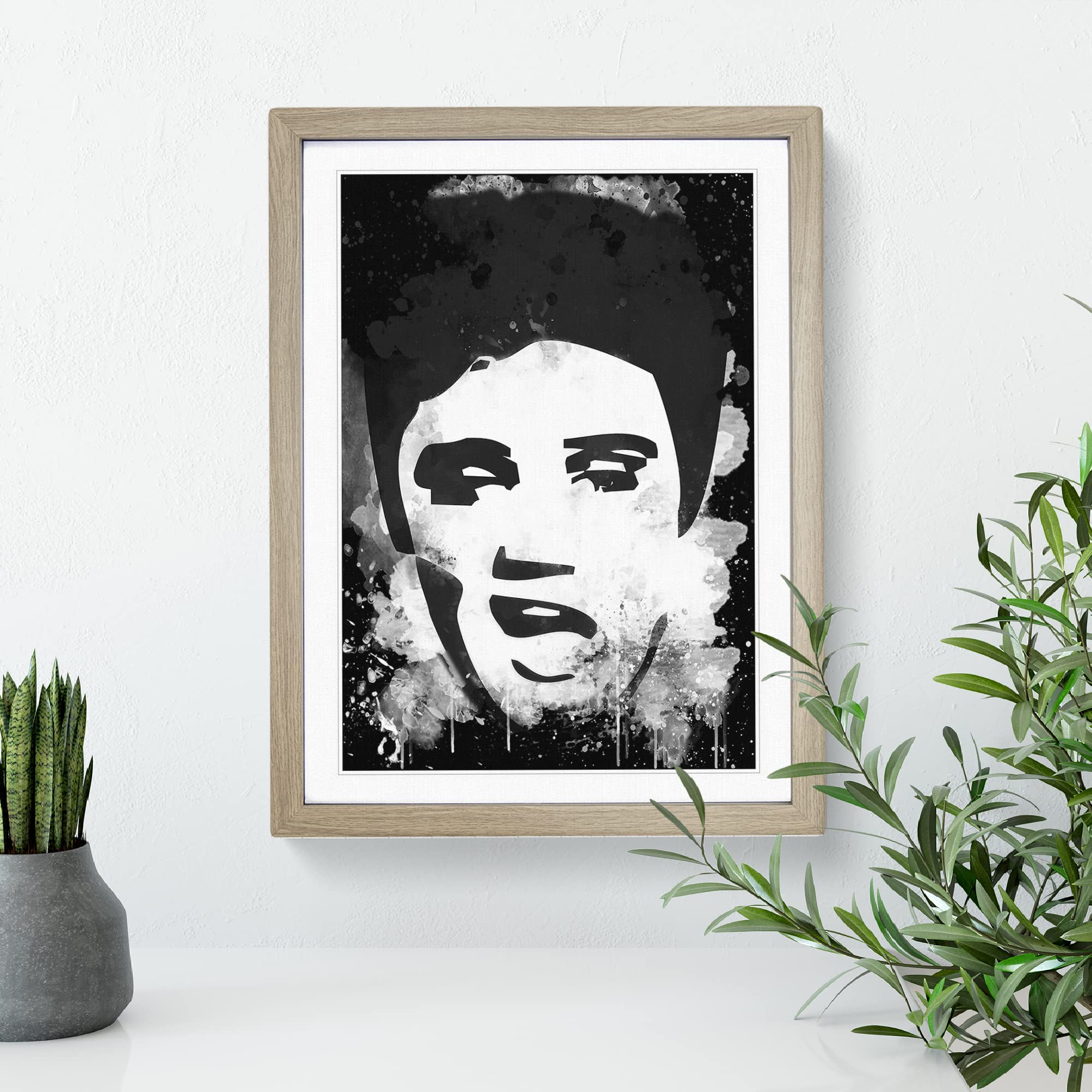 Elvis Presley Face Art Modern Cb Framed Wall Art Print, Ready to Hang Picture for Living Room Bedroom Home Office Décor - Image 2