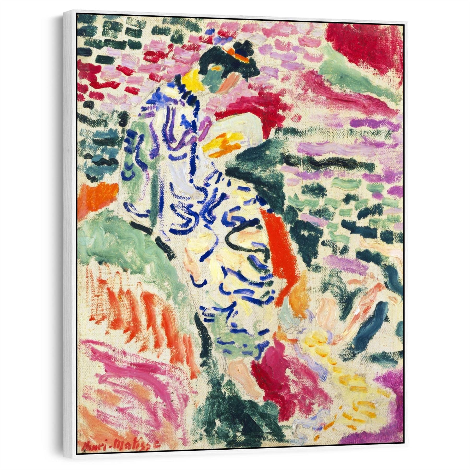 Wallfillers Extra Large Colourful Henri Matisse Wall Art Framed Canvas Print of Woman beside the Water Painting (97cm x 123cm)
