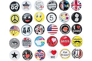 R.B.Y. Special 100% Huge Wholesale Set of 30 New Pin-Back Buttons with...
