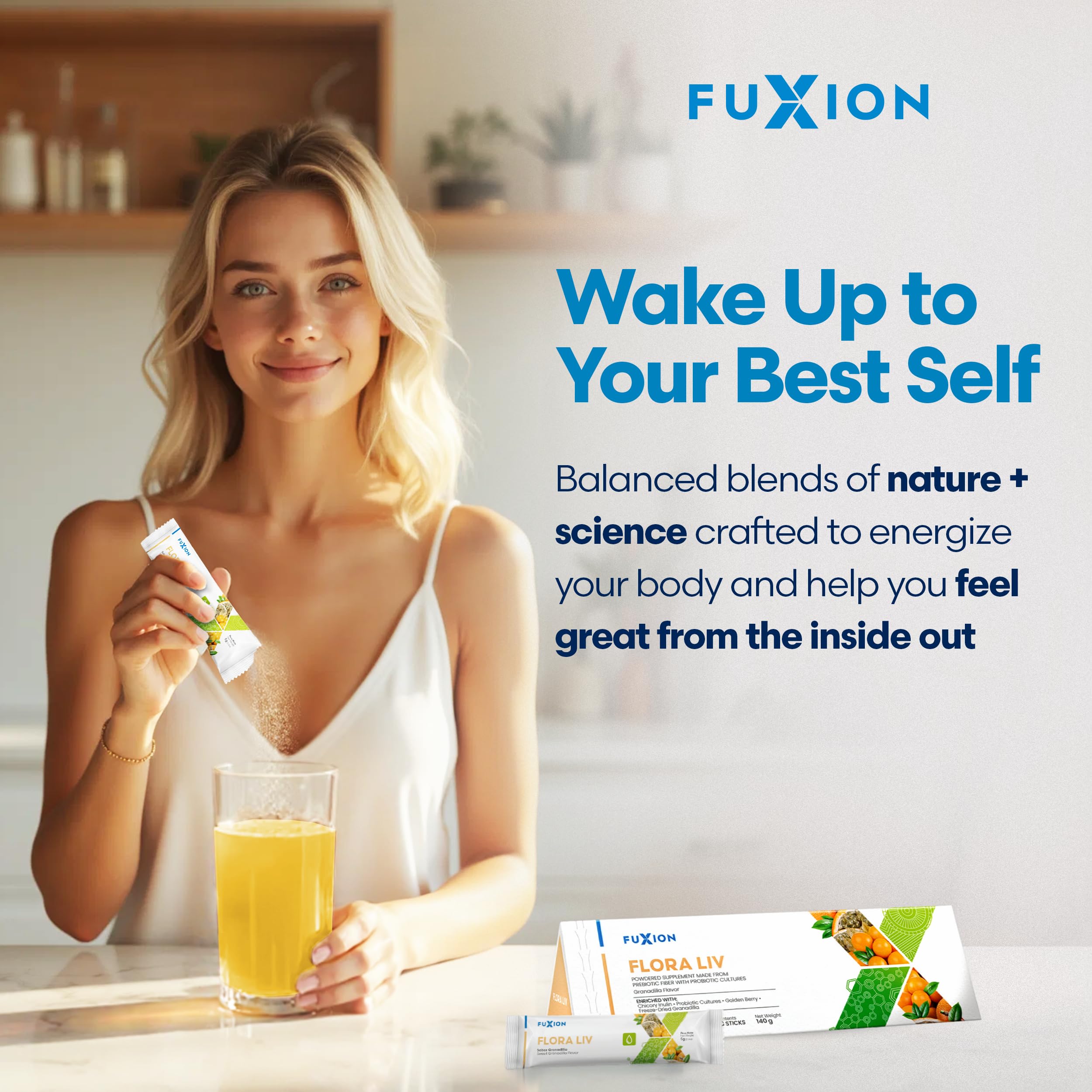FuXion Flora Liv | Probiotic Drink | Probiotics for Women and for Men | Gut Health | Helps Mantain Balance of the Instestinal Flora | Lactobacillus and Bifidobacterium | Sweet Granadilla Flavor | 28u — Amazon image 5