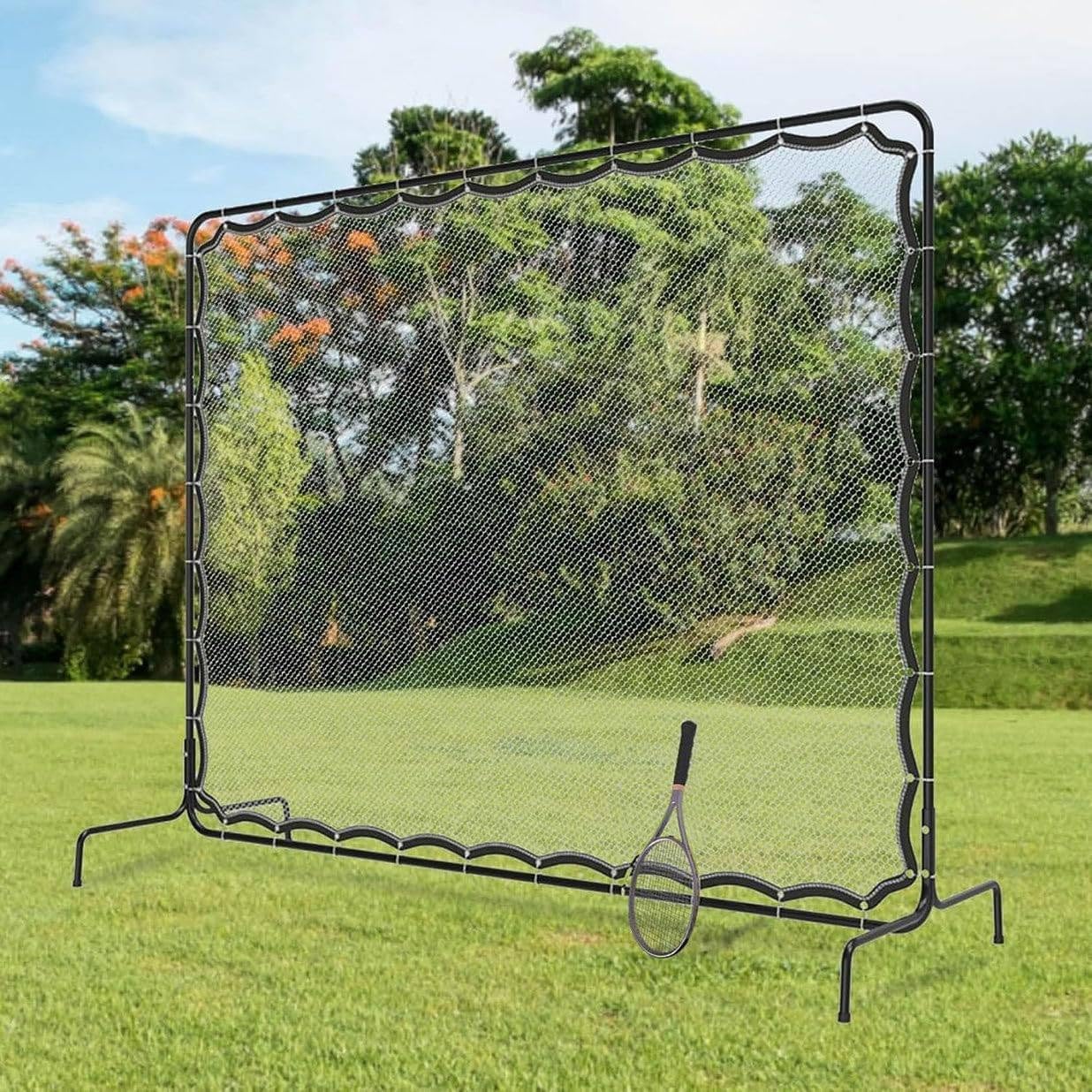 Tennis Rebound Net Training Equipment,Tennis Net,9x7Ft Rebound Practice Wall,Suitable for Training and Practice in Tennis and Various Racquet Sports for Groundstrokes & Volleying Tennis