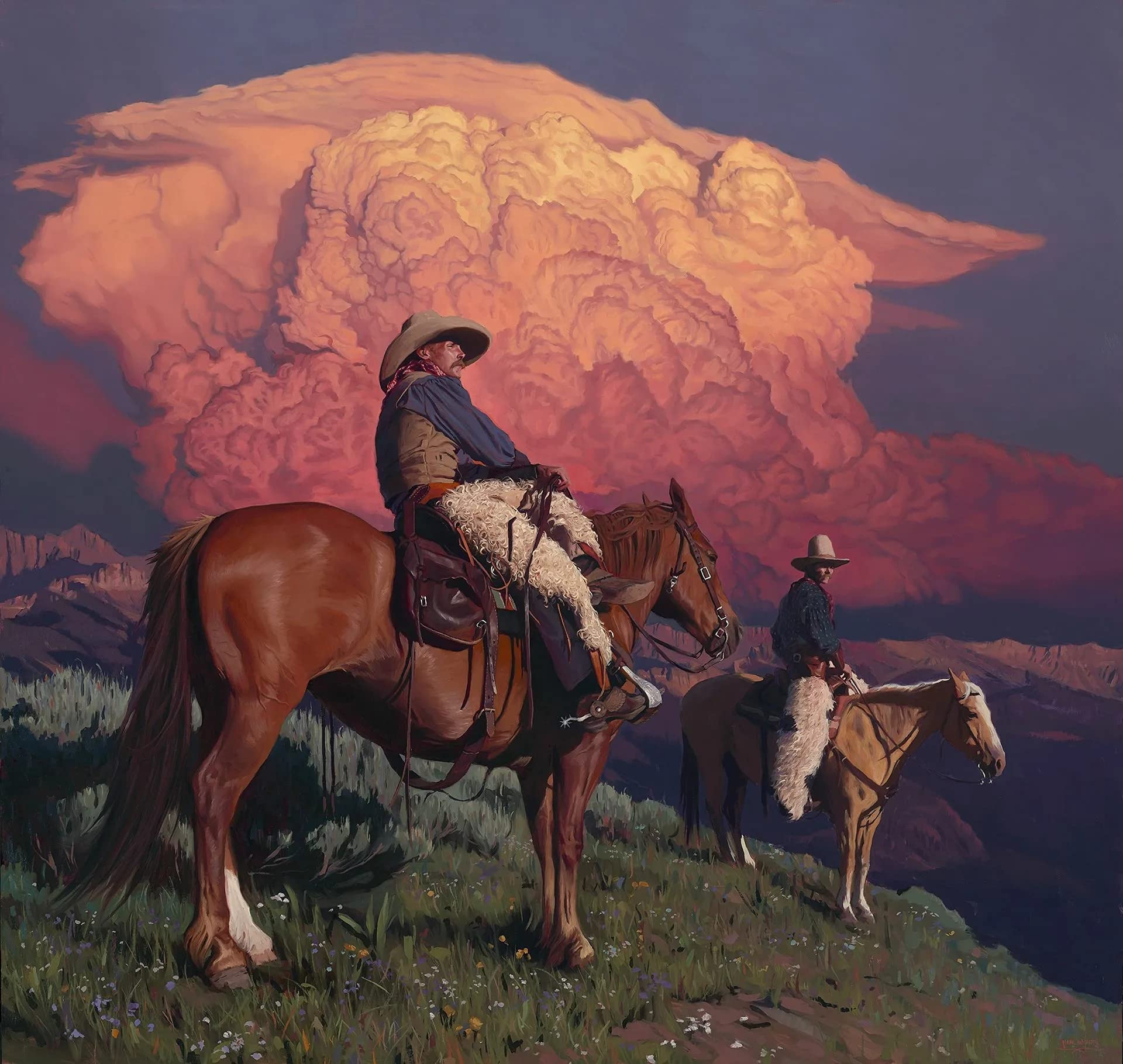YSCOLOR Diamond Painting 30x40cm Fai Da Te: Kit Completo Western Saloon - Paesaggio Cowboy Per Decorazione Parete