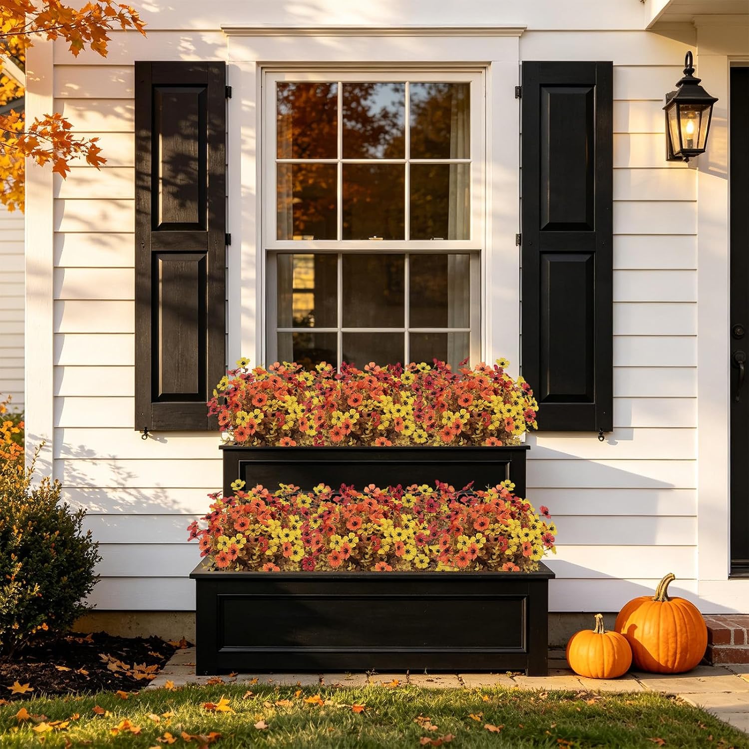 18 Bundles Artificial Fall Flowers for Outdoors Faux Mums Plants Porch image 3